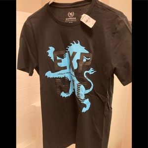 Express men’s medium black tee with blue logo